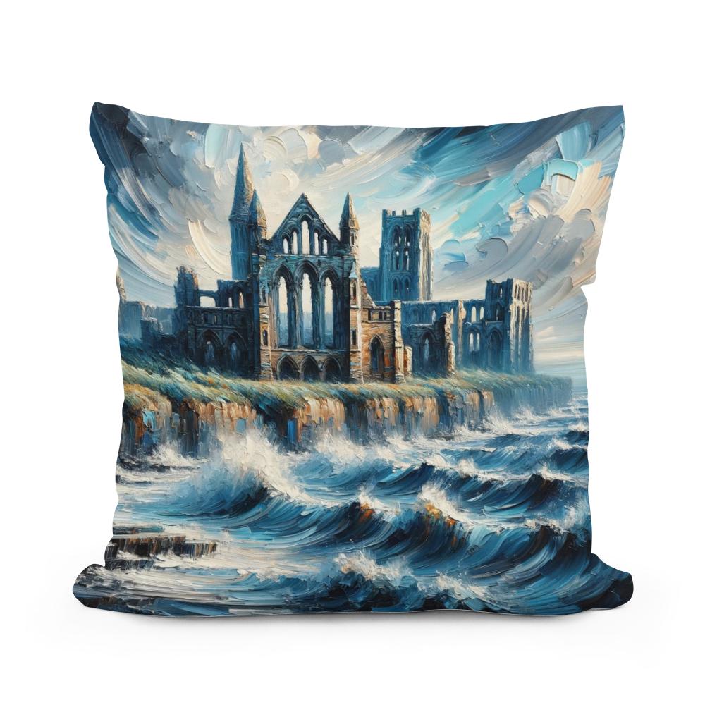 Newcastle Tynemouth Priory Coastal Impressions Cotton Cushion