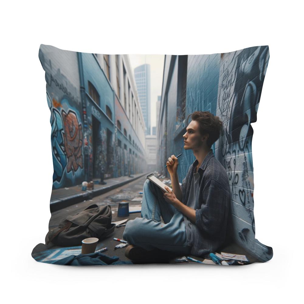 Urban Poetry Cotton Cushion