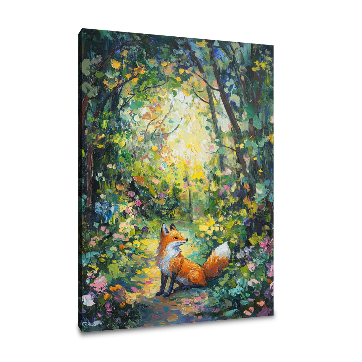 Vibrant Fox Woodland Canvas