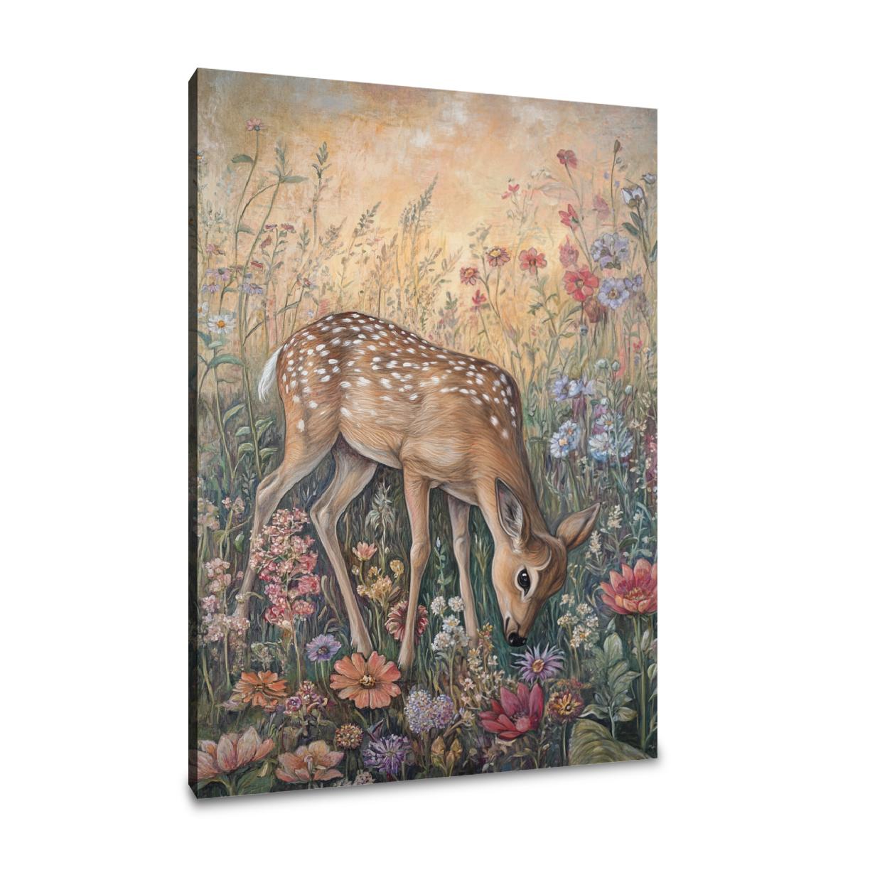 Grazing Deer Elegance Canvas