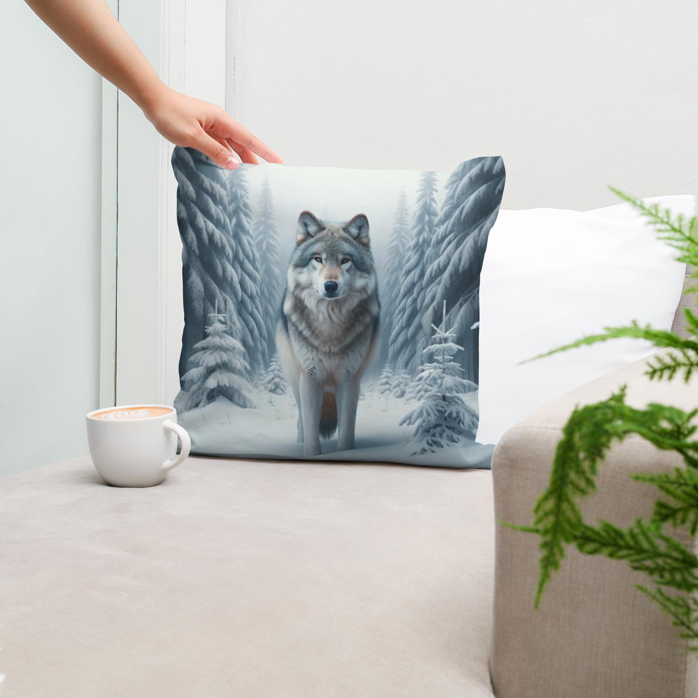 Winter's Sentinel Cotton Cushion