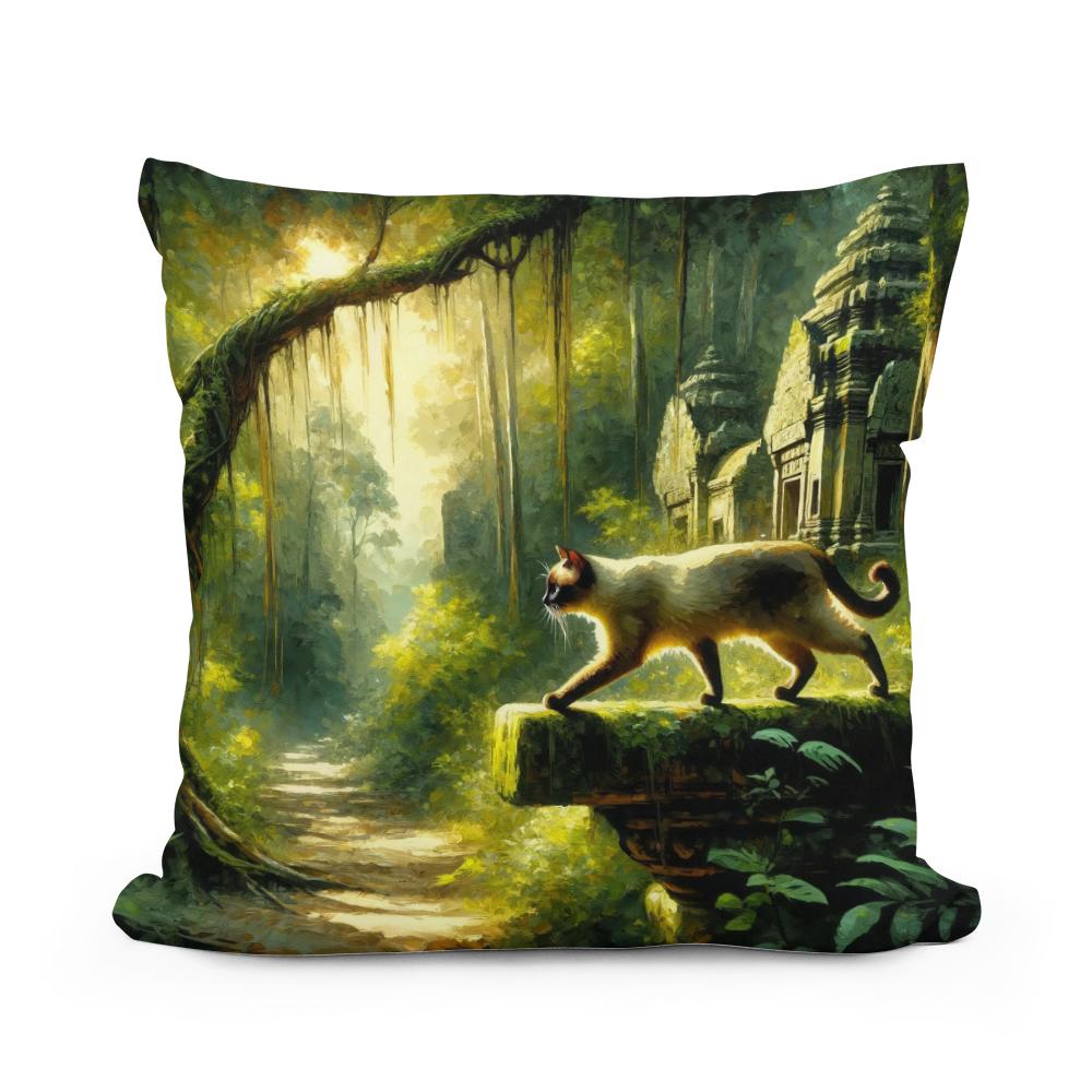 Jungle Temple Sojourn Cotton Cushion