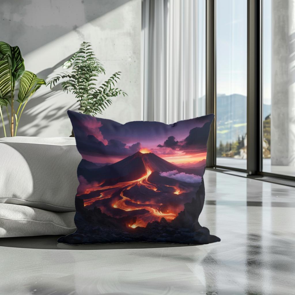 Twilight Volcano Cotton Cushion