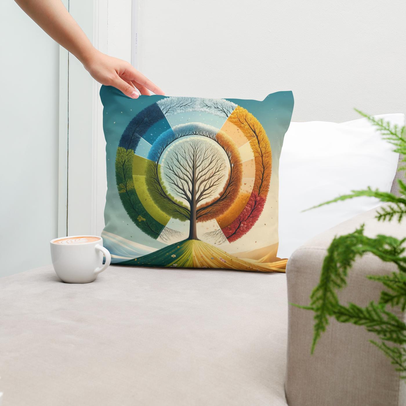 Cycle of Seasons Cotton Cushion