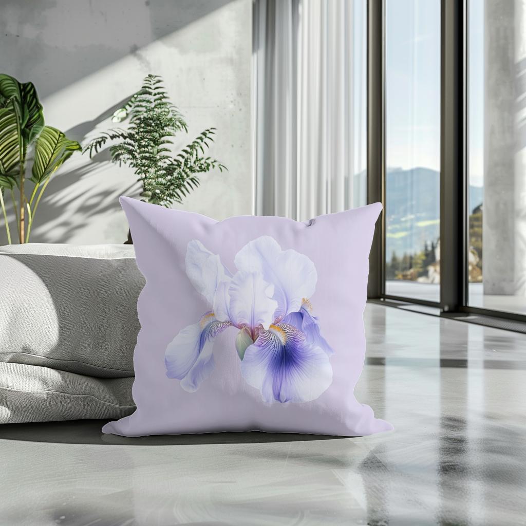 Elegant Iris Cotton Cushion