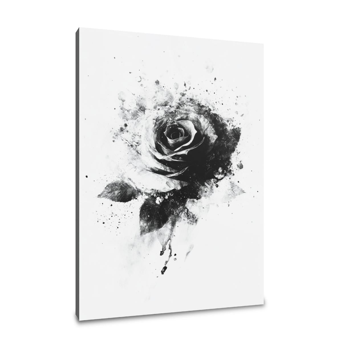 Monochrome Rose Elegance Canvas
