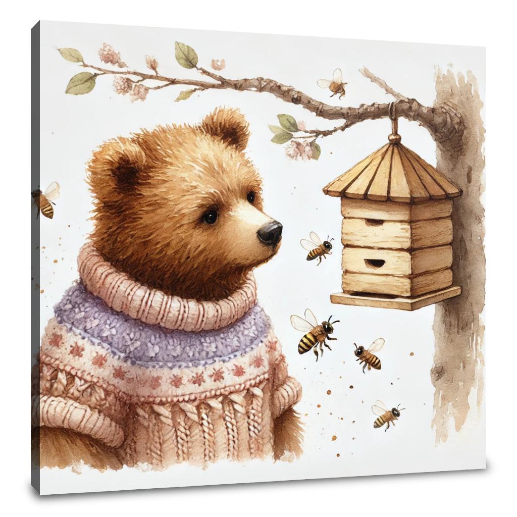 Curious Bear Sweater Canvas