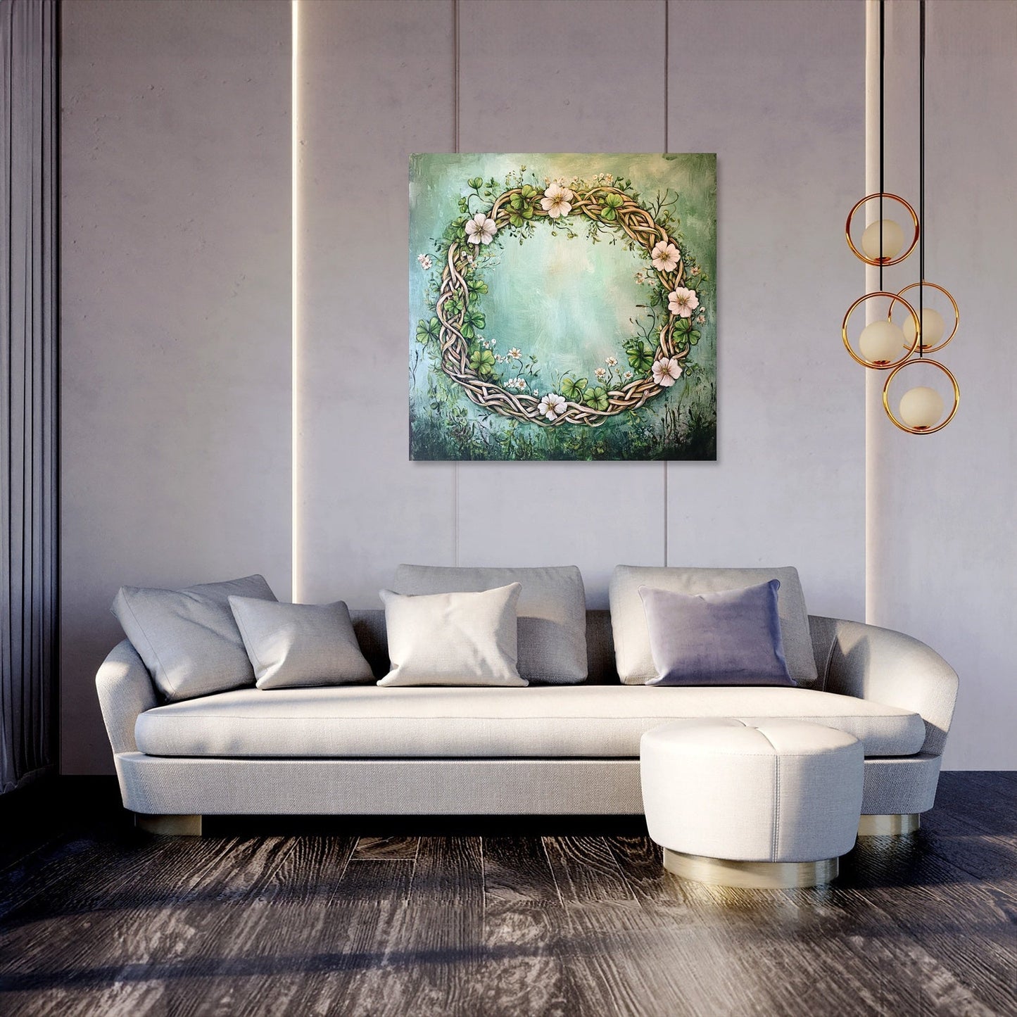 Celtic Clover Wreath Canvas