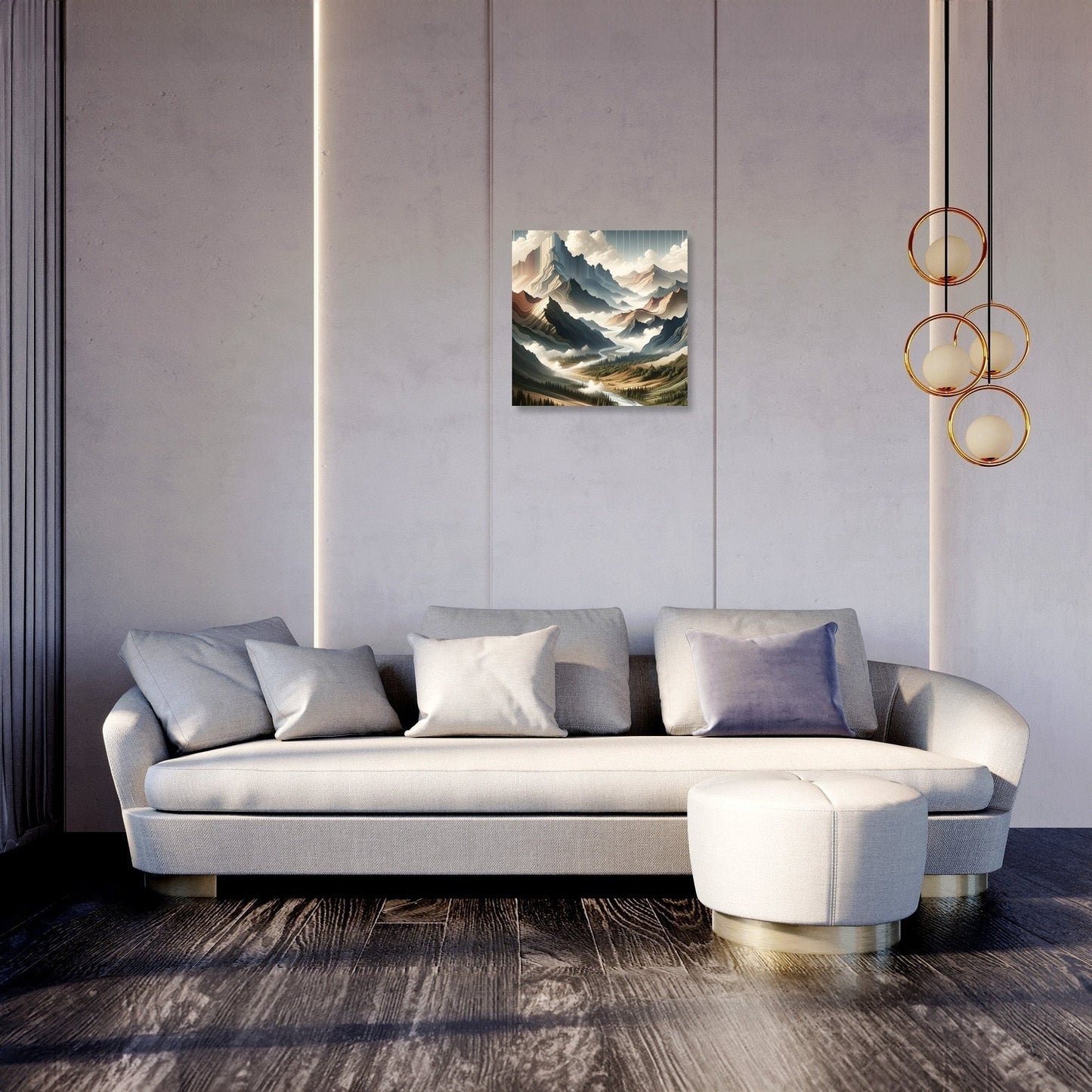 Contemporary Mountain Elegance Canvas