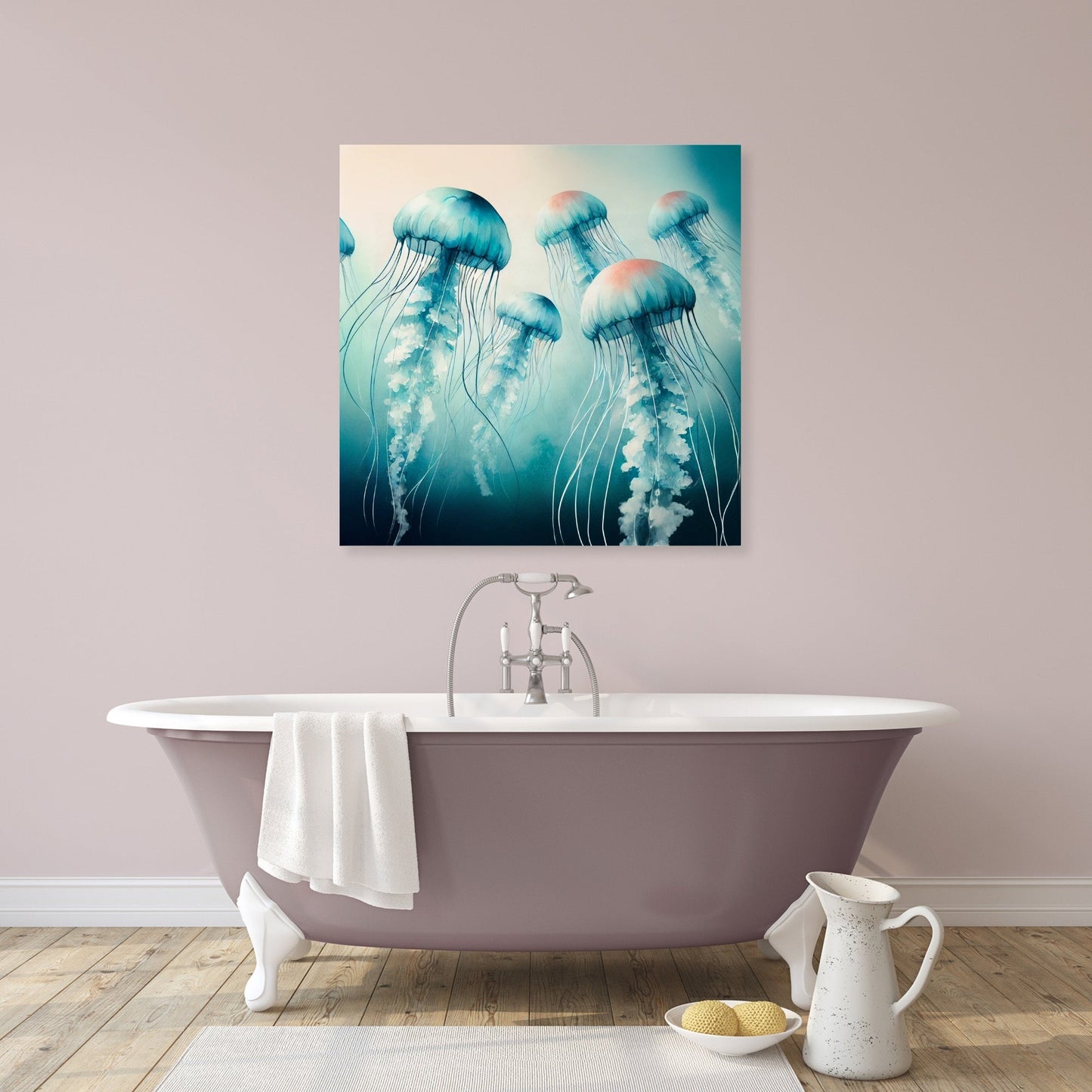 Serene Jellyfish Drift Canvas