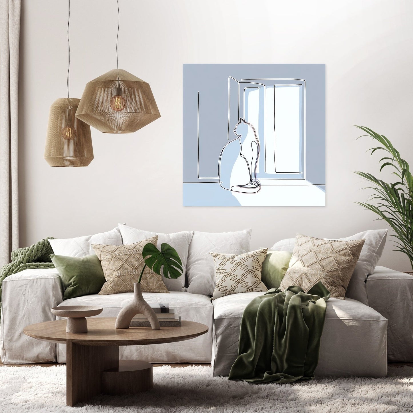 Sunlit Feline Grace Canvas