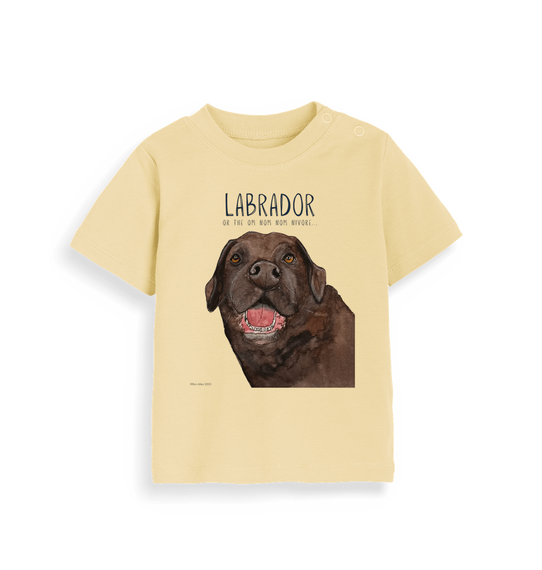 Tiny Tummy, Big Appetite – Baby’s First Chocolate Labrador Tee