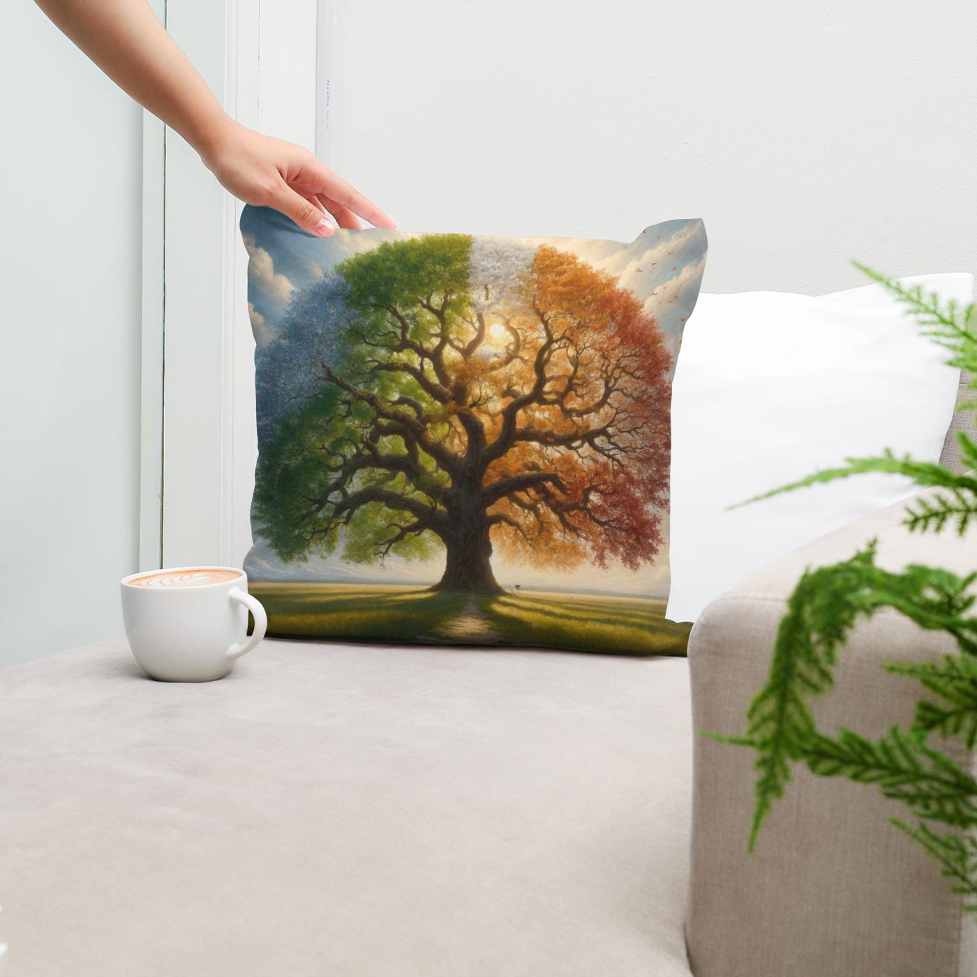 Timeless Oak Seasons Cotton Cushion