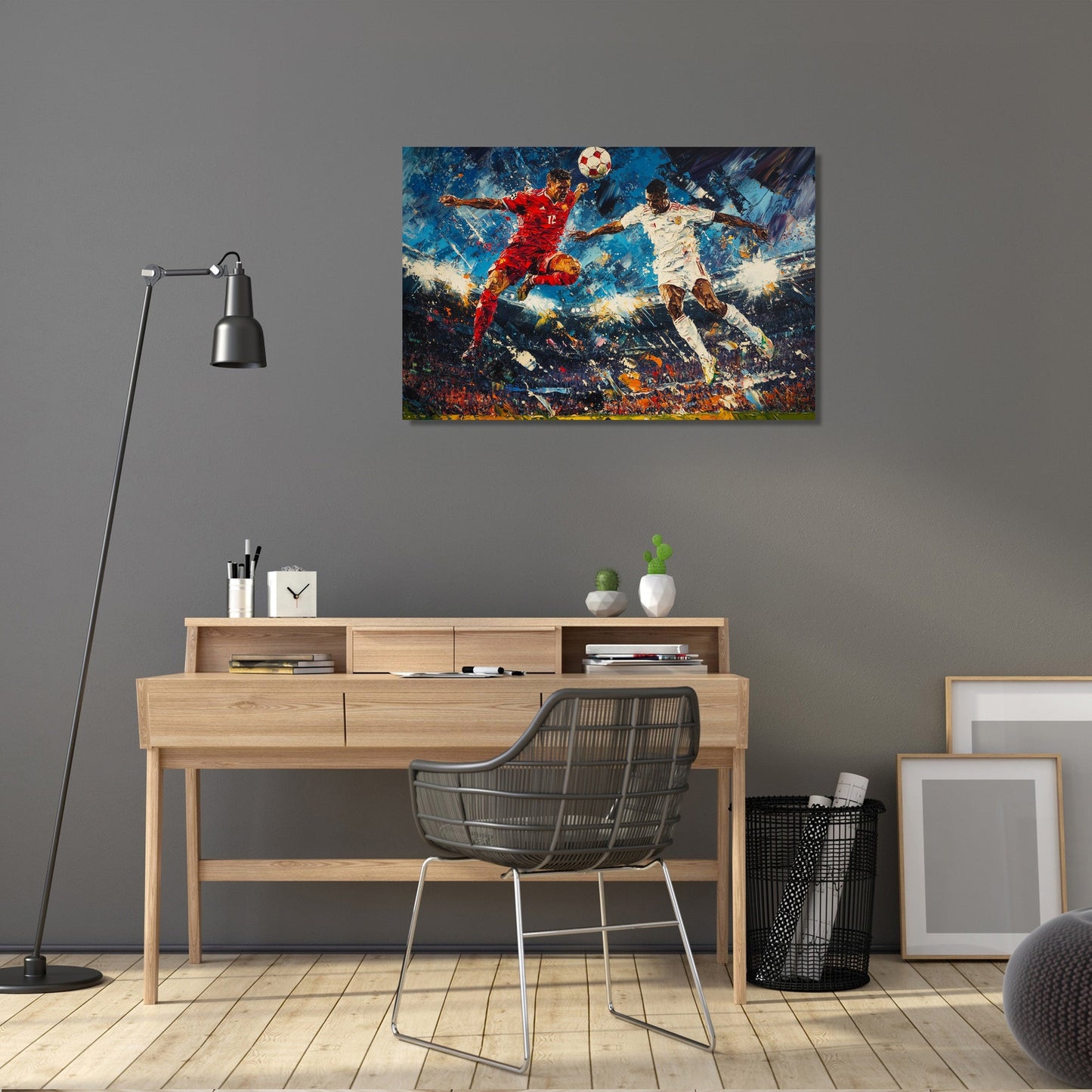 Football Aerial Duel Canvas