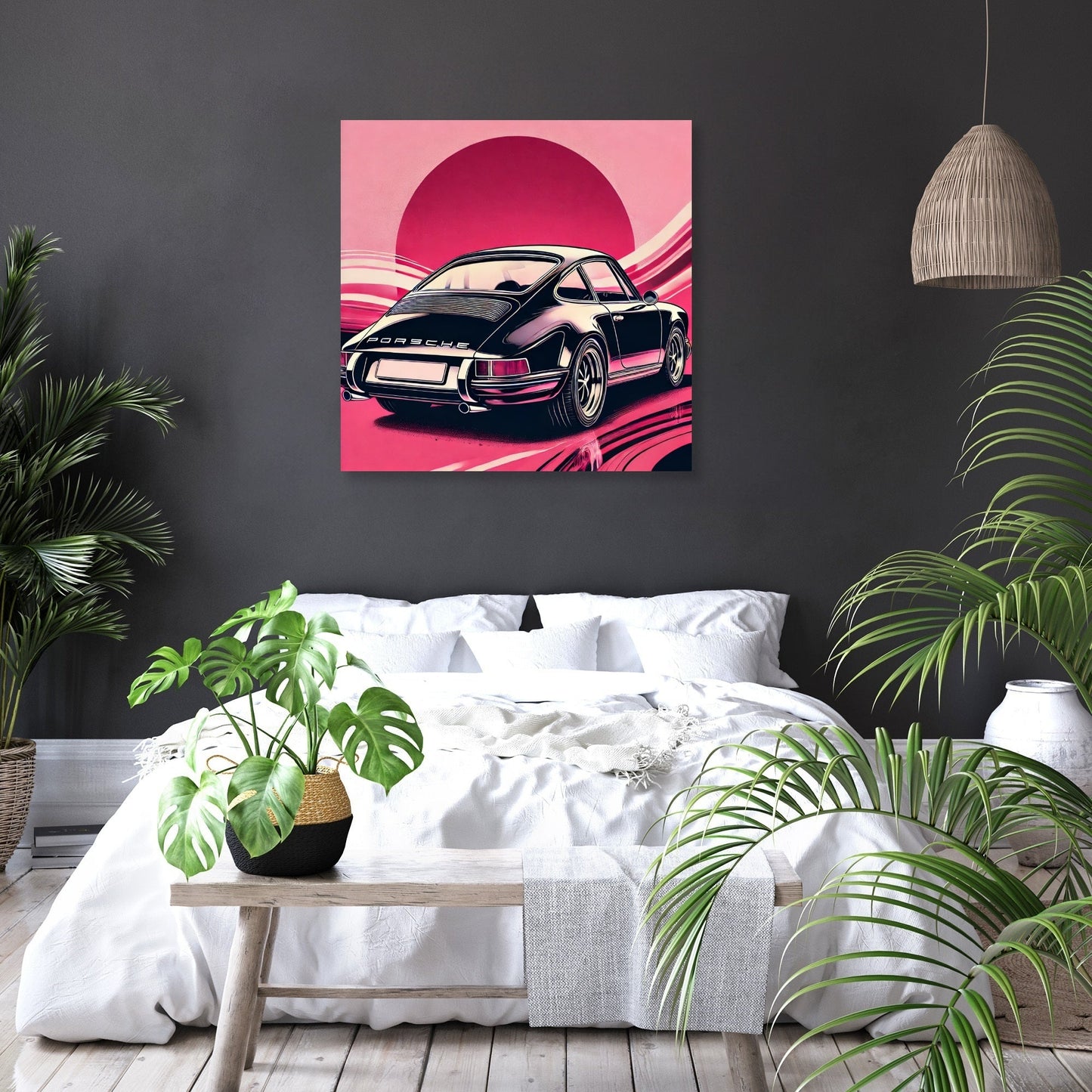 Modern Black Porsche Canvas