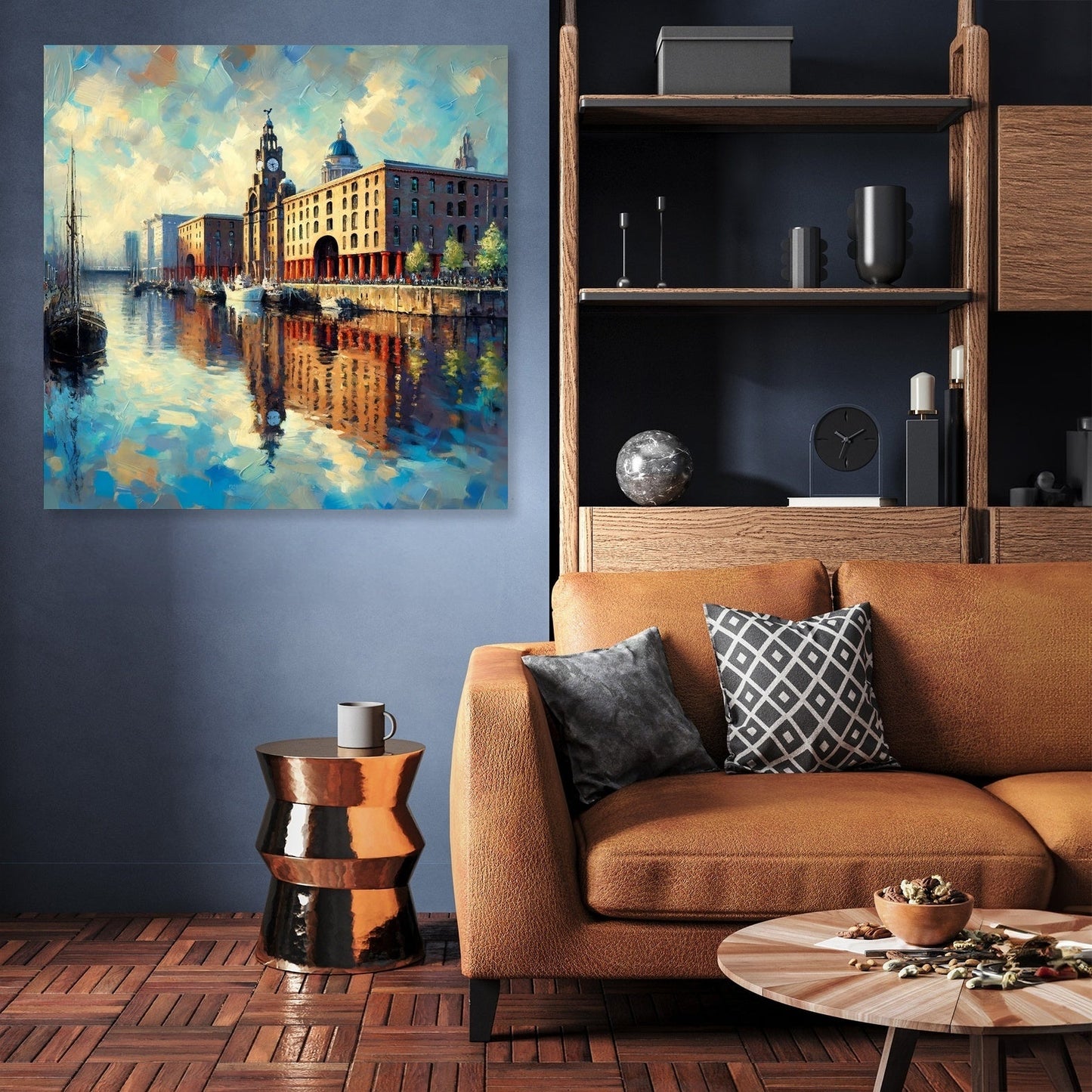 Post-Impressionist Royal Albert Dock Liverpool Canvas