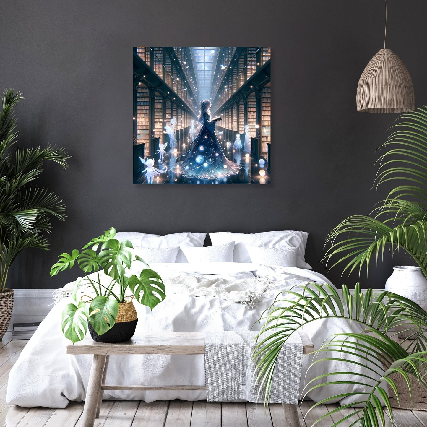 Celestial Librarian's Realm Canvas