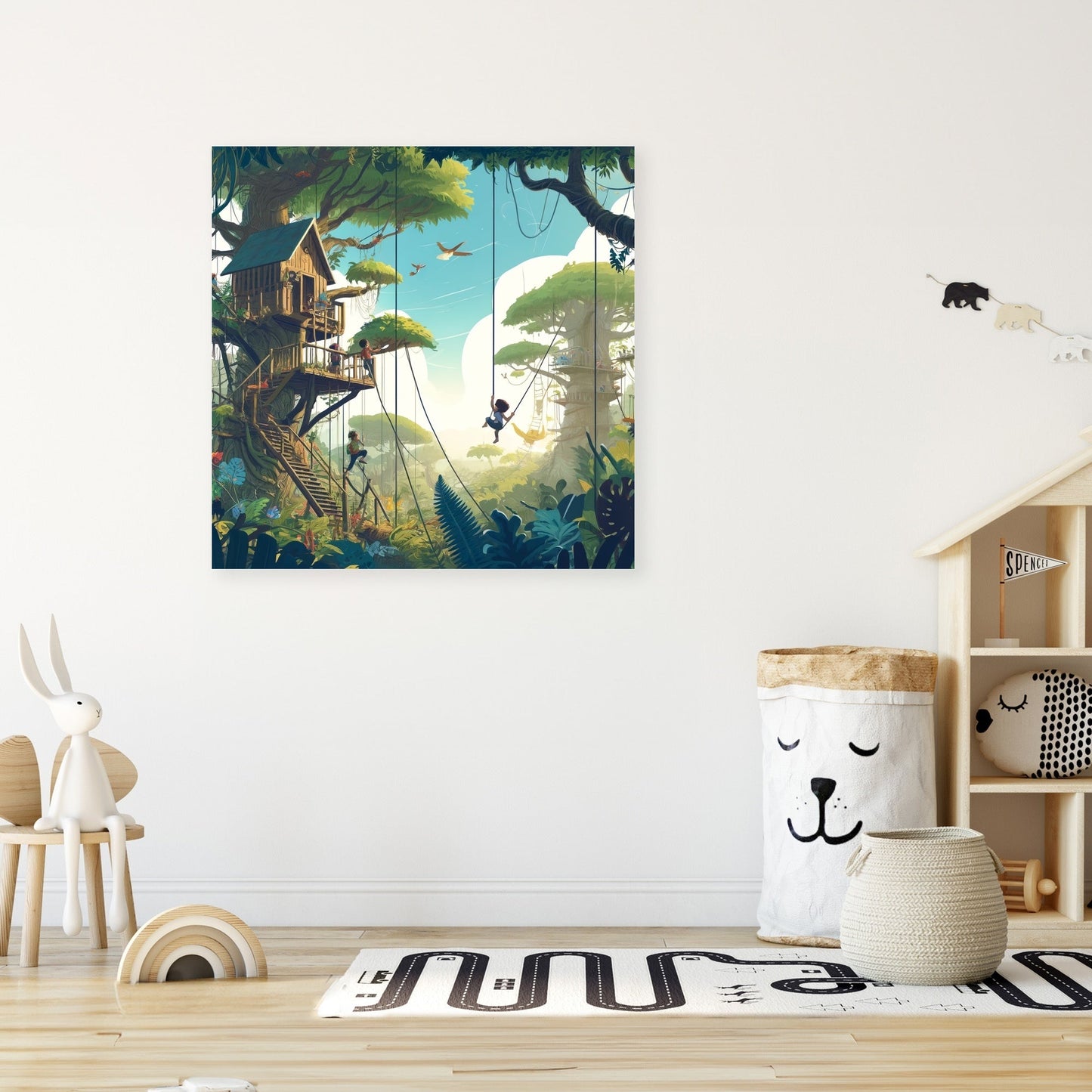 Jungle Treehouse Adventure Canvas