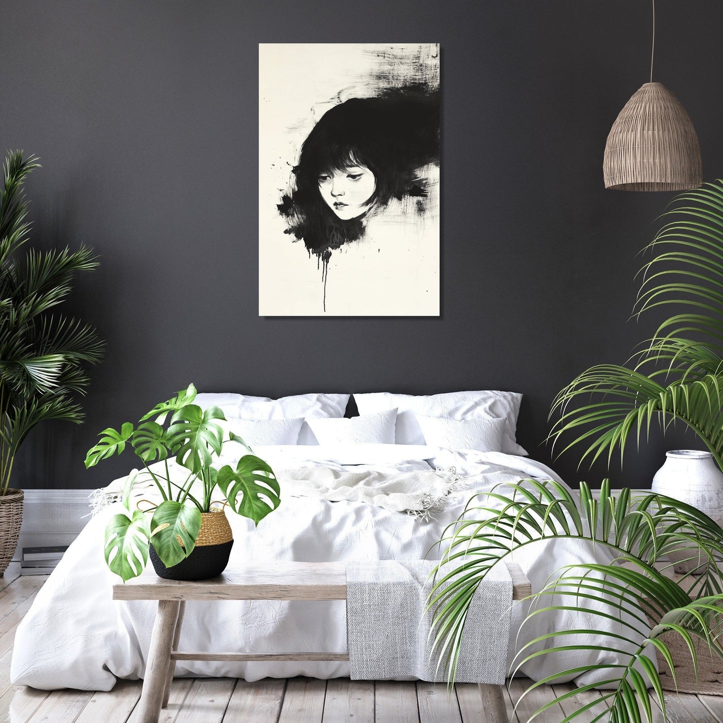 Contemplative Girl Canvas