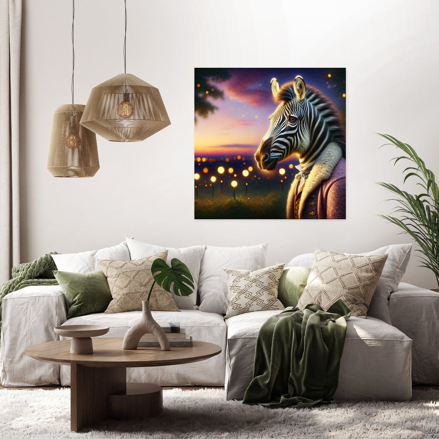 Regal Zebra Twilight Canvas