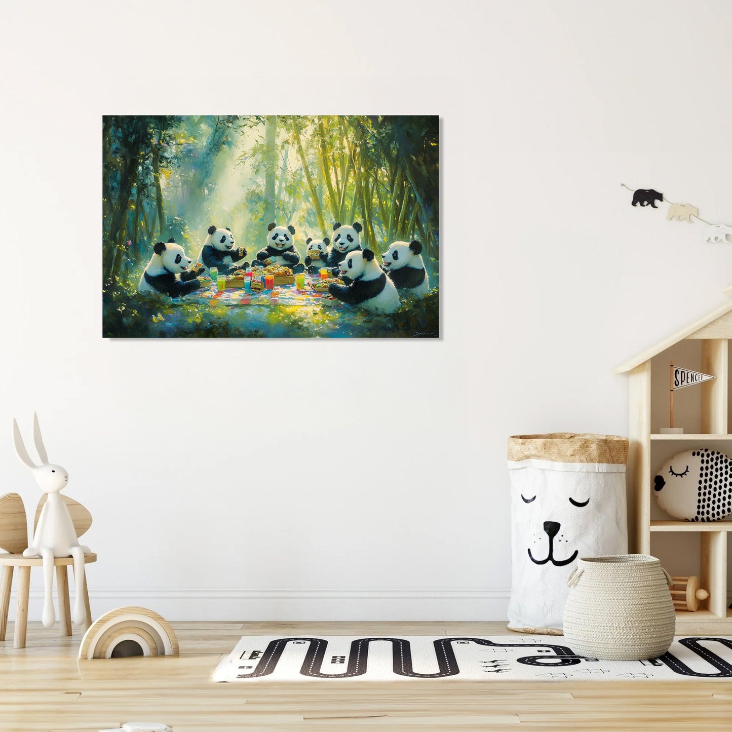 Panda Picnic Canvas