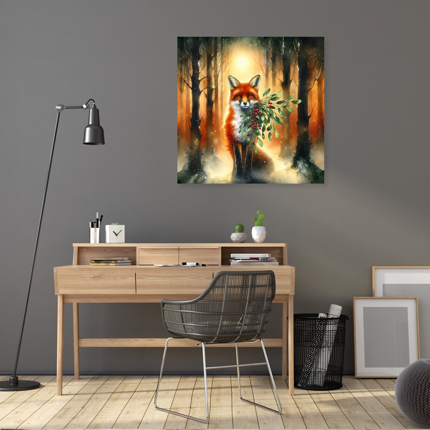 Frolicking Fox Festive Canvas