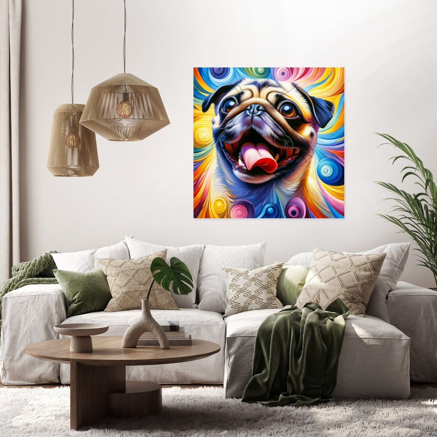Jubilant Pug Frolic Canvas