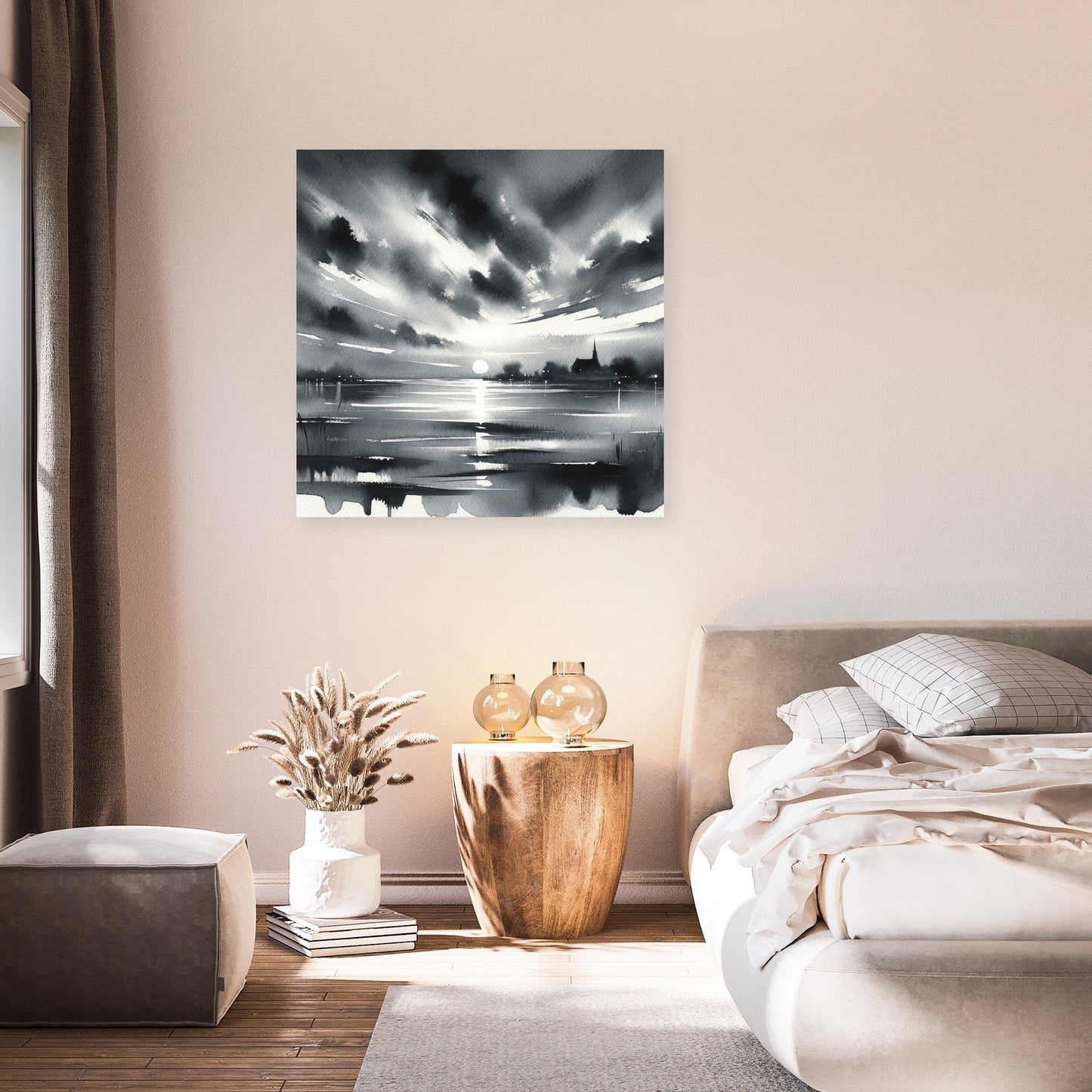 Monochrome Twilight Canvas