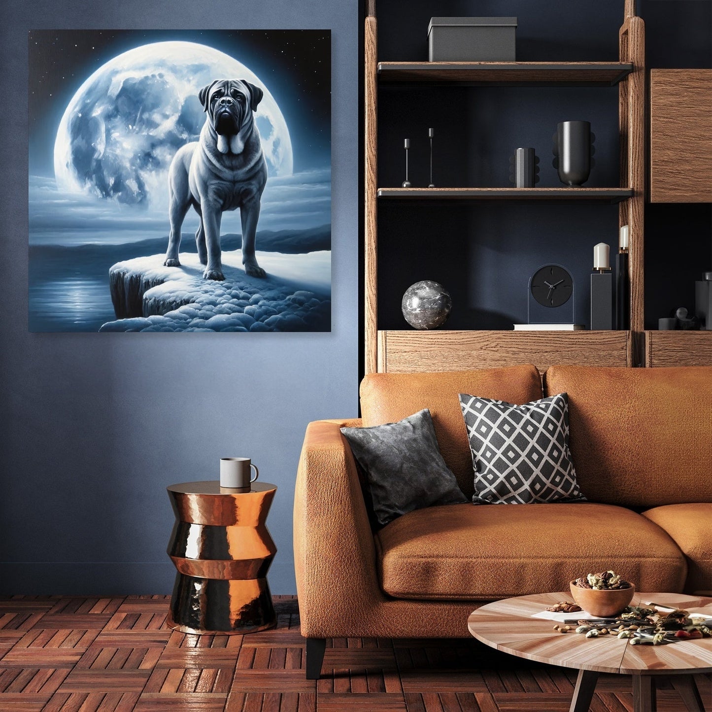 Moonlit Vigil Bullmastiff Canvas