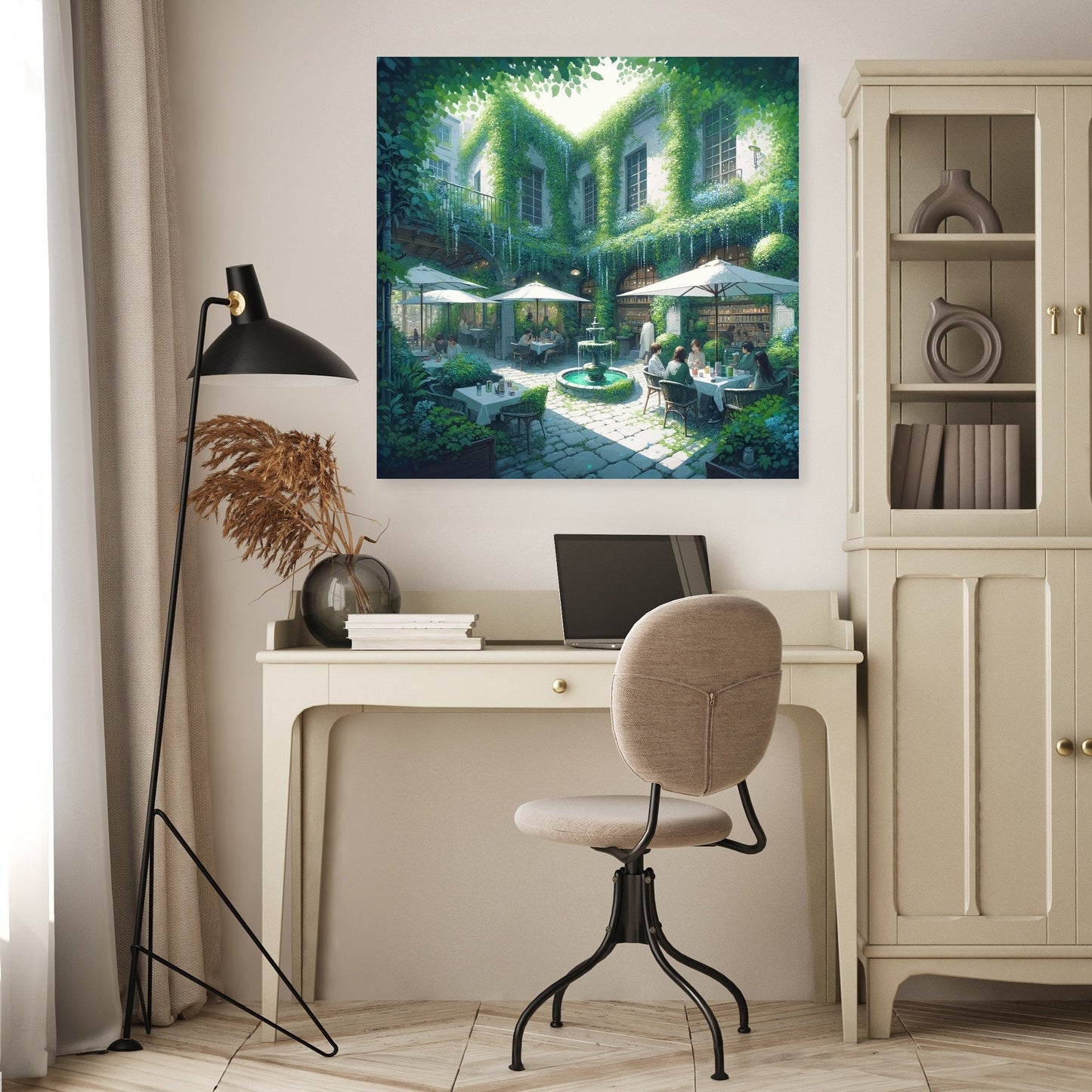 Secluded Summer Courtyard Canvas
