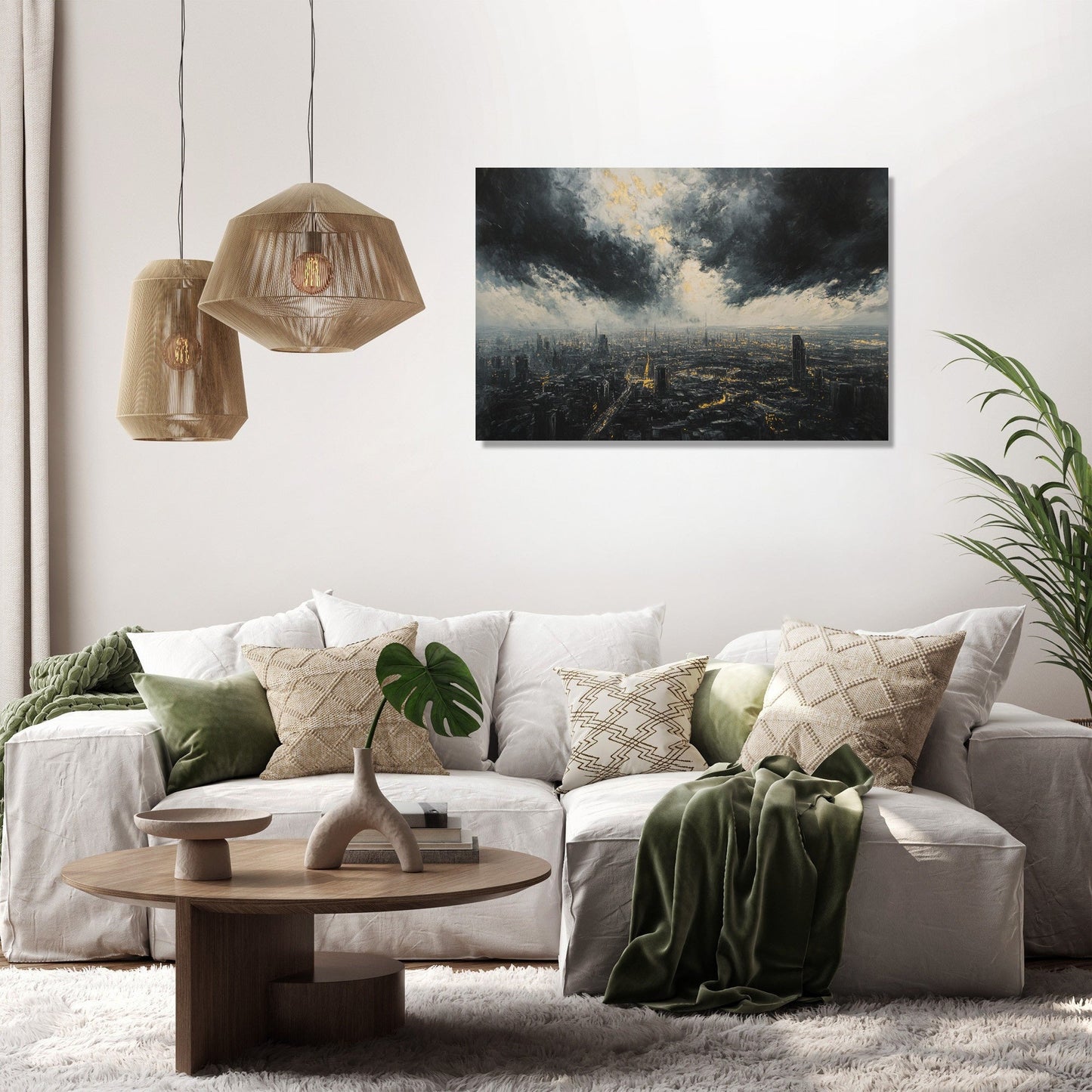 Shadowed Cityscape Canvas