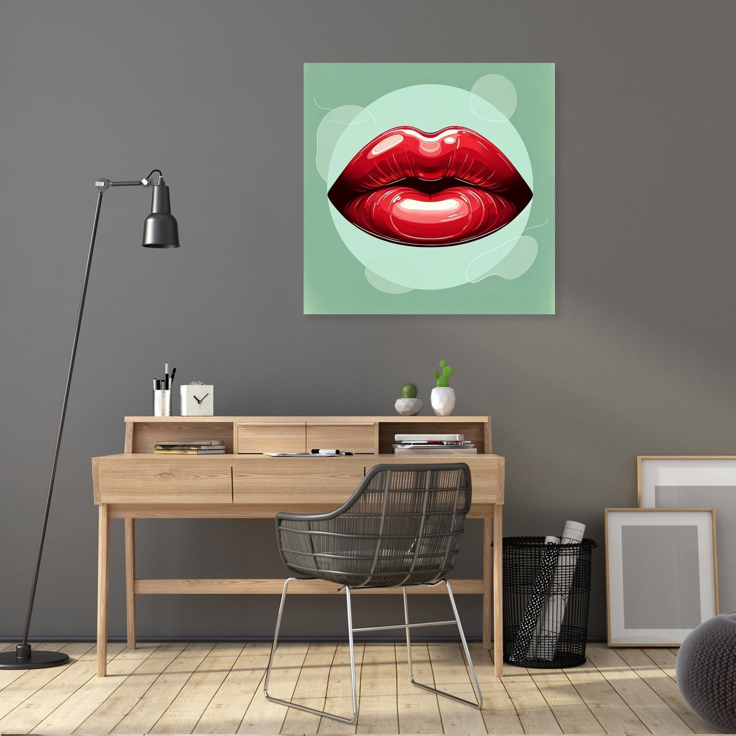 Glossy Red Lips Canvas