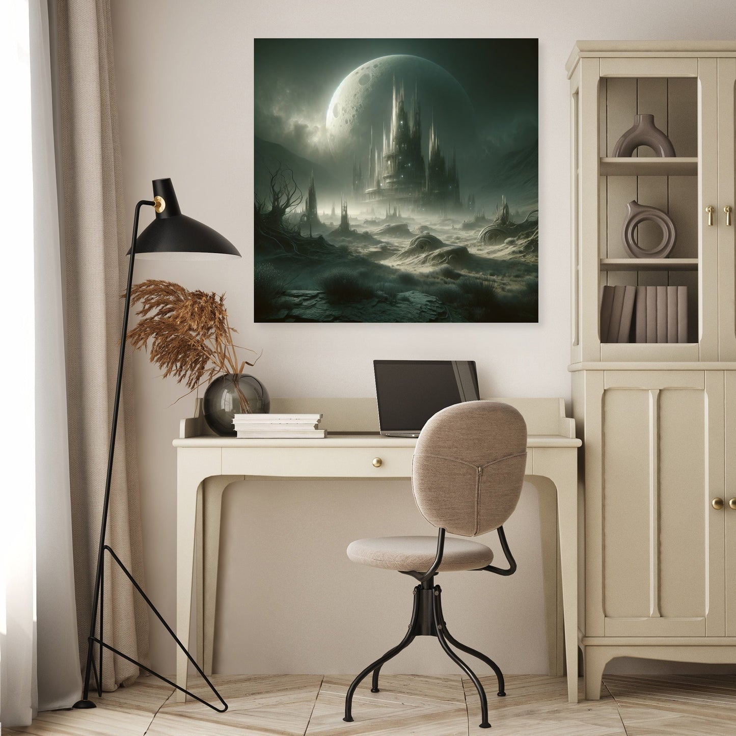 Ancient Relics Under Moonlight Canvas