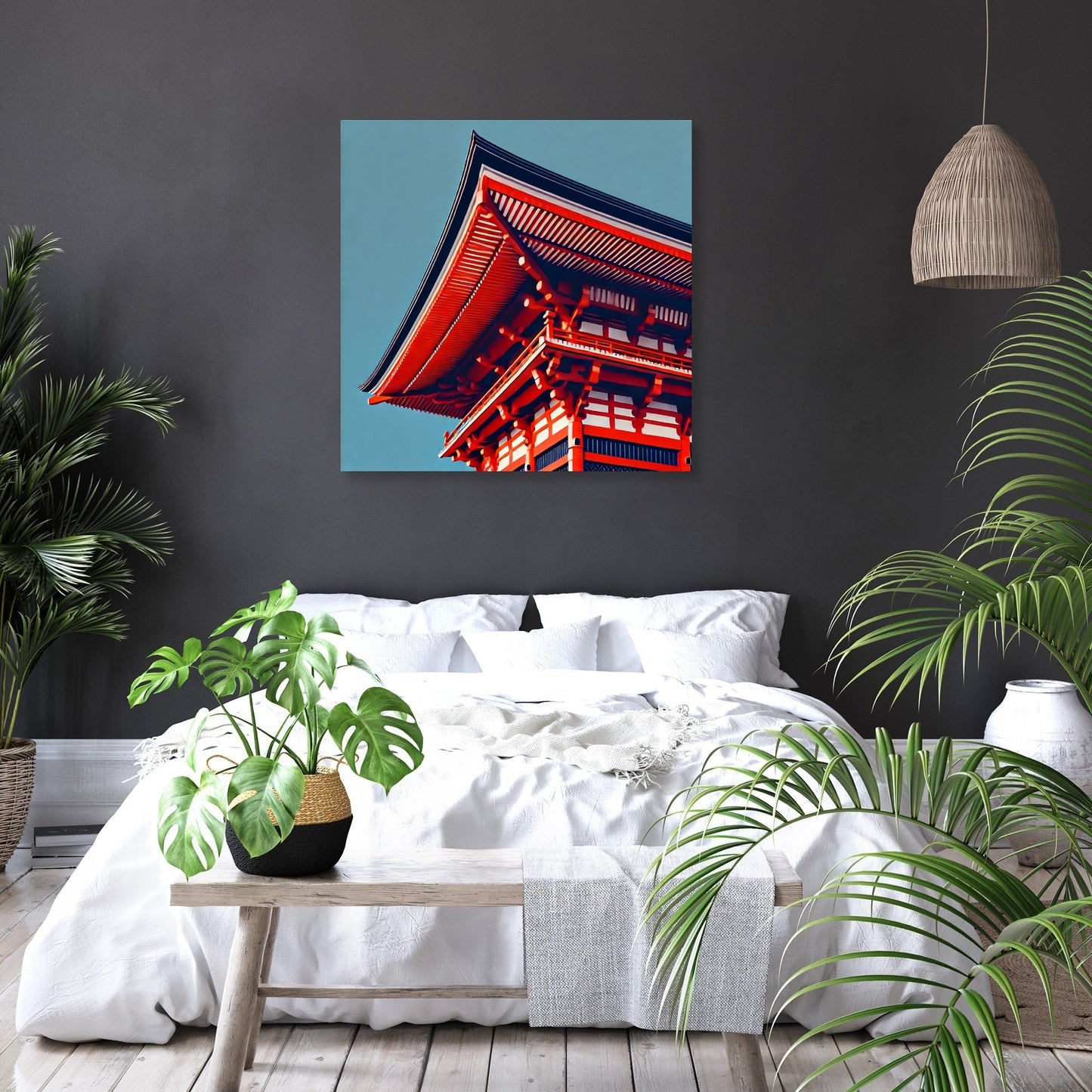 Close-Up Red Temple Canvas