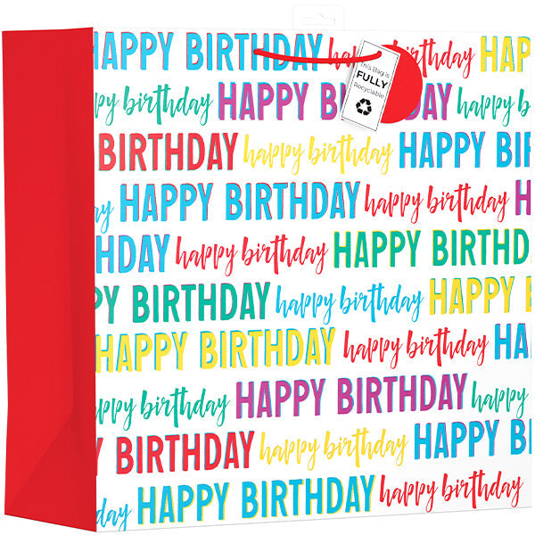 Giant Gift Bag with Happy Birthday Design (W450 x H450 x D205 mm)