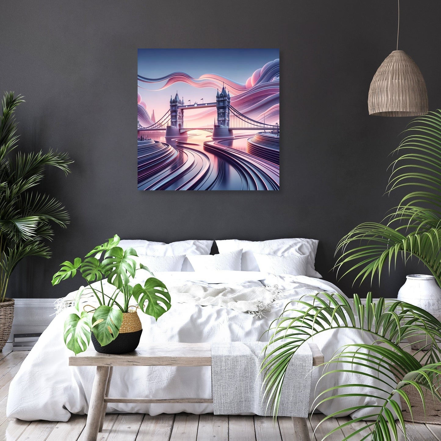 Futuristic Tower Bridge Canvas