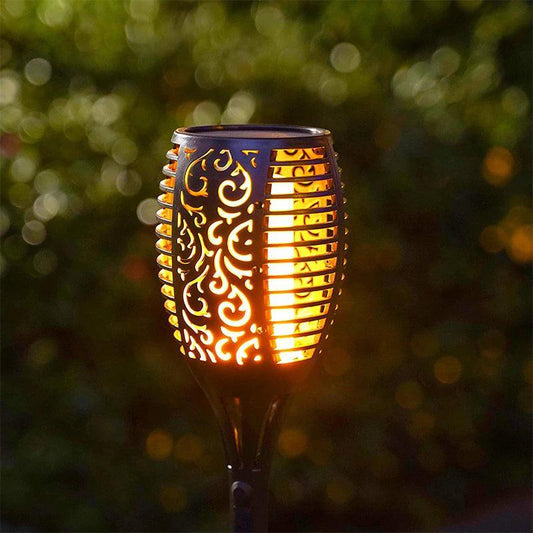 Solar Flickering Flame 96 LED Torch Wall / Ground Stake Lights