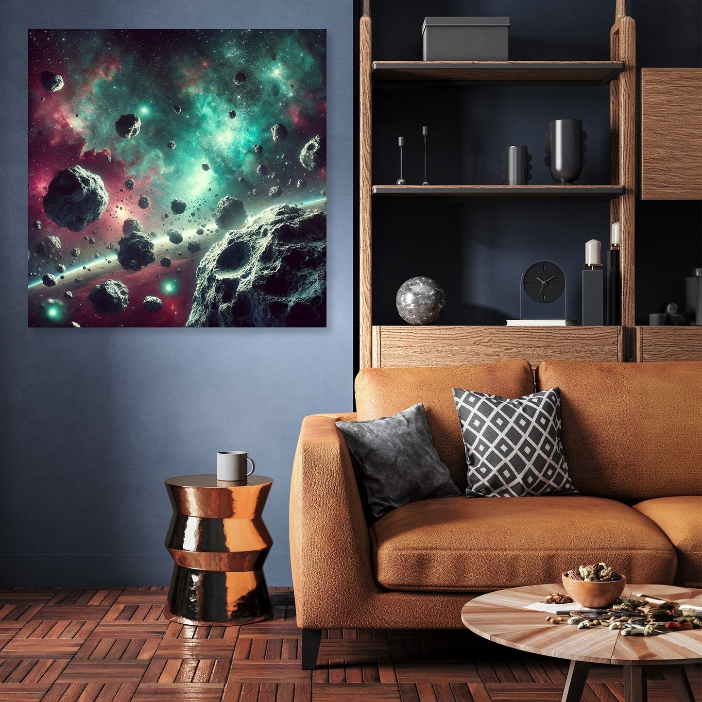 Cosmic Asteroid Field Canvas