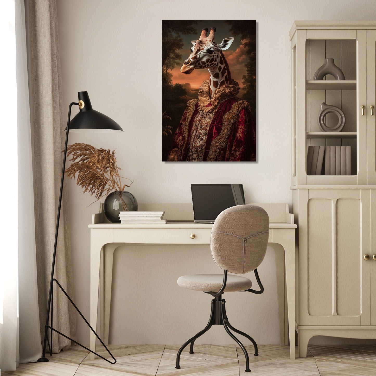 Noble Giraffe Royalty Canvas
