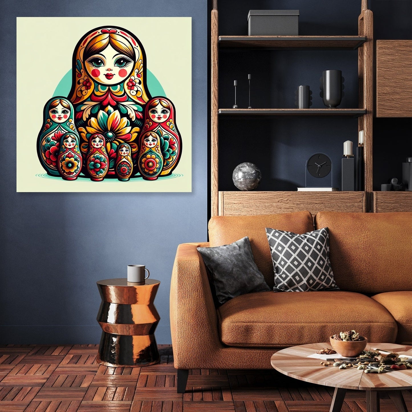 Vibrant Matryoshka Charm Canvas