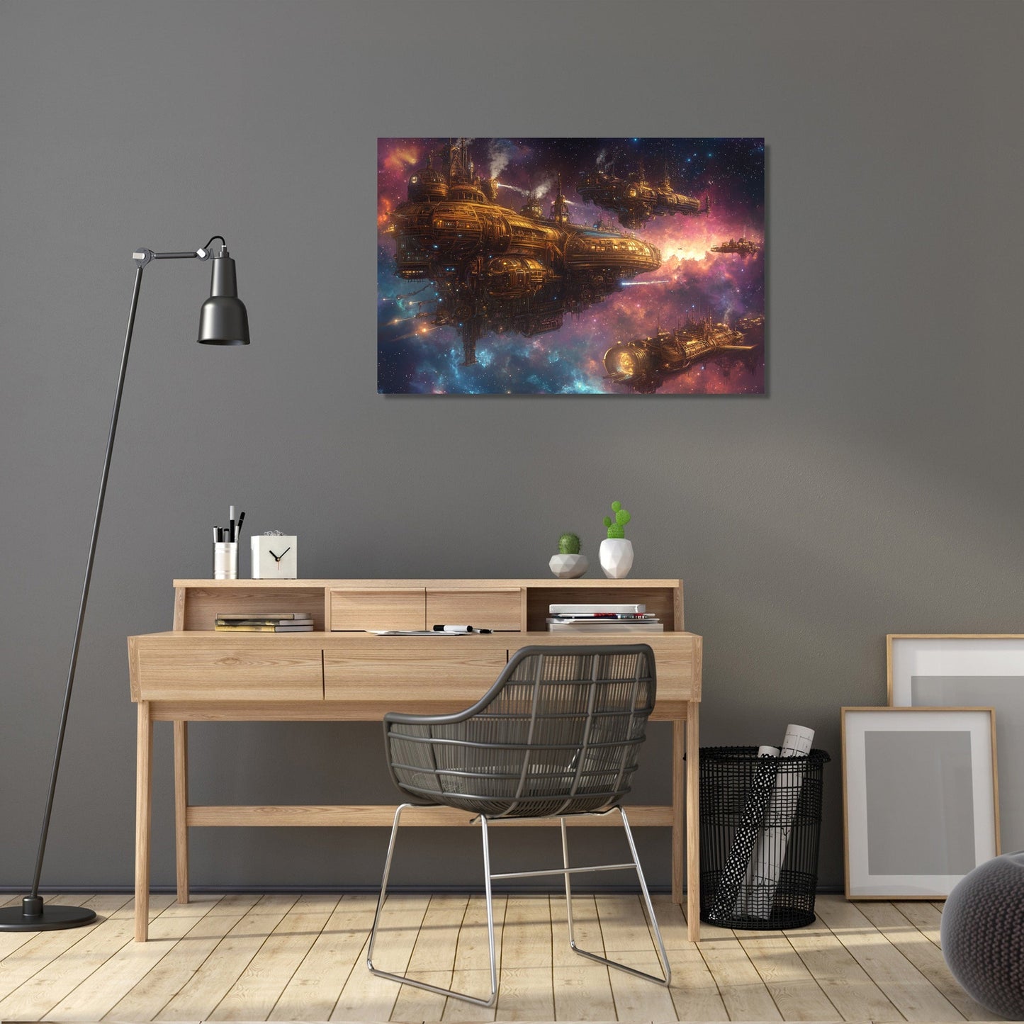 Steampunk Starship Canvas