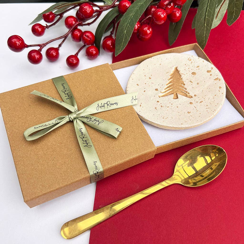 Gold Christmas Tree Coasters