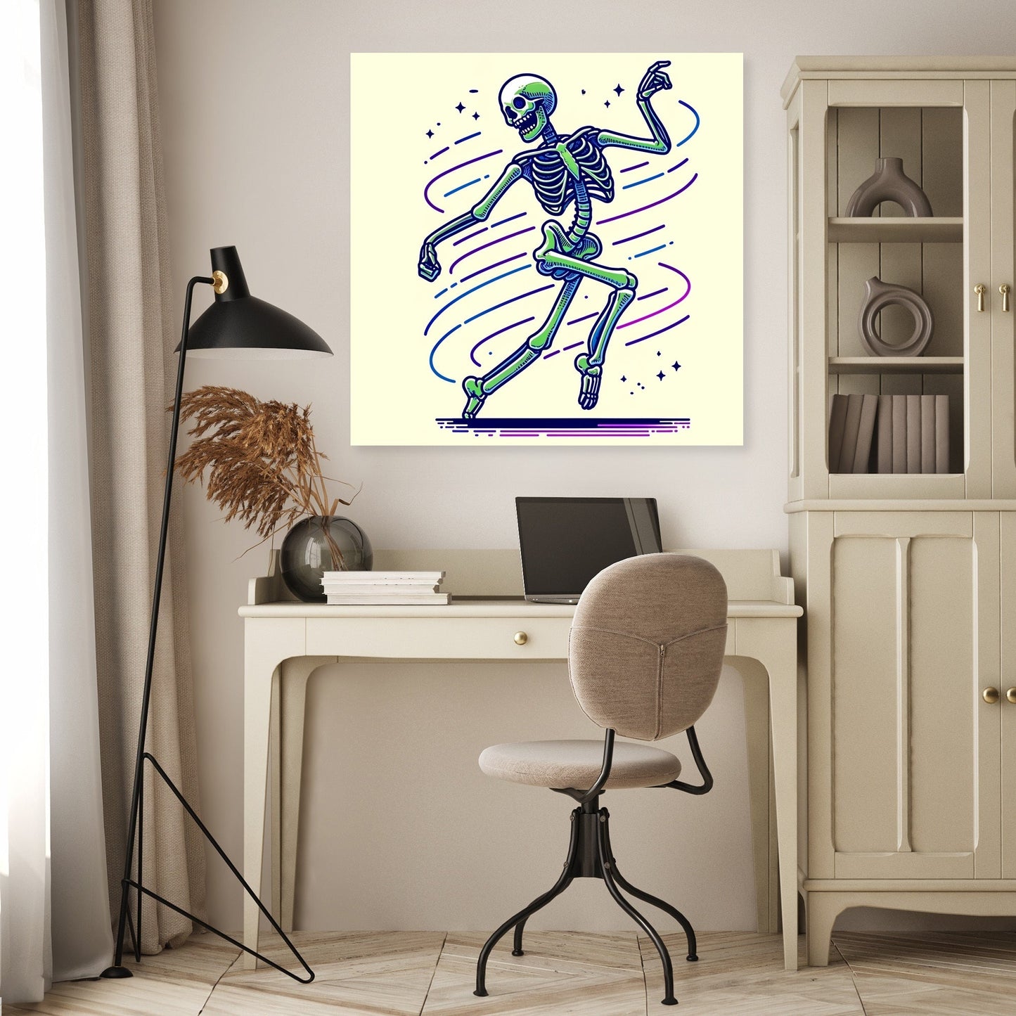 Whimsical Skeleton Canvas