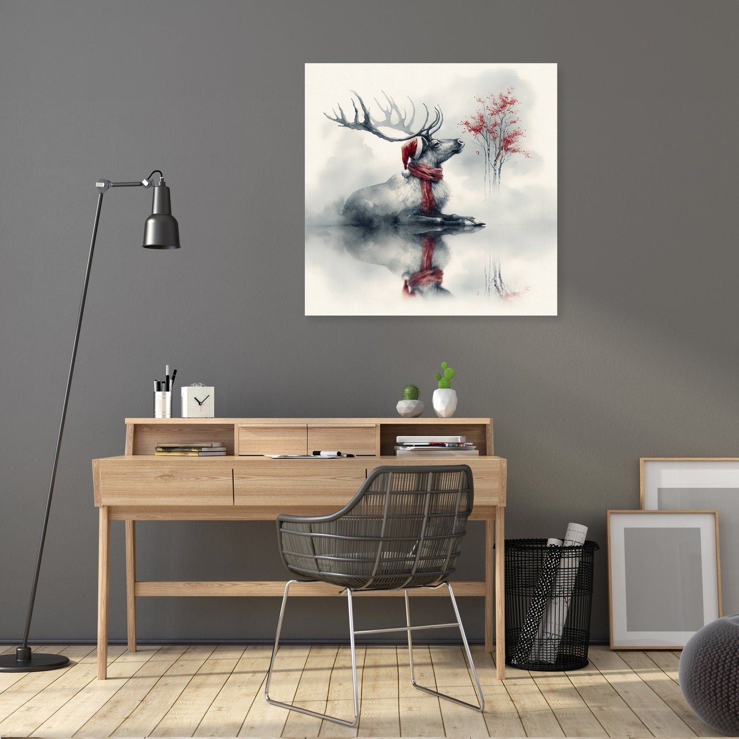Melancholic Reindeer Solitude Canvas