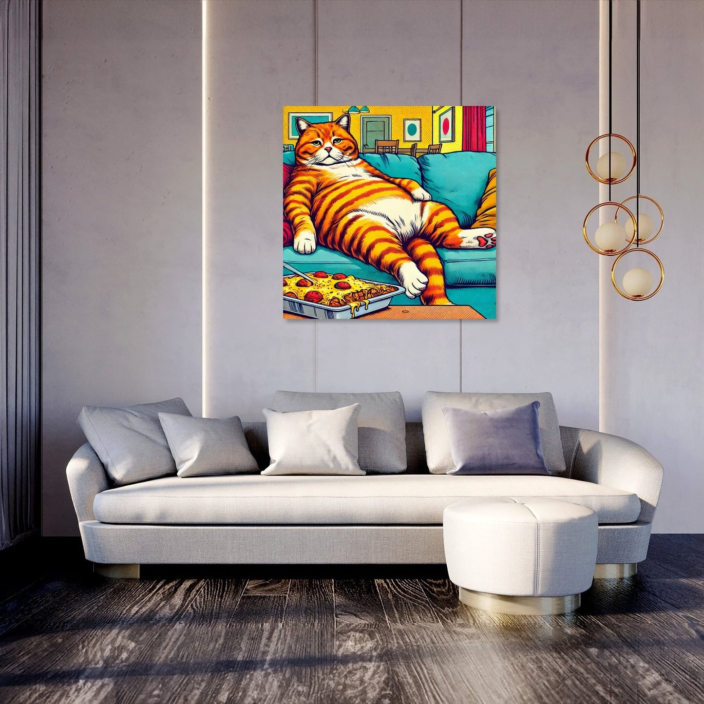 Vibrant Feline Pop Canvas