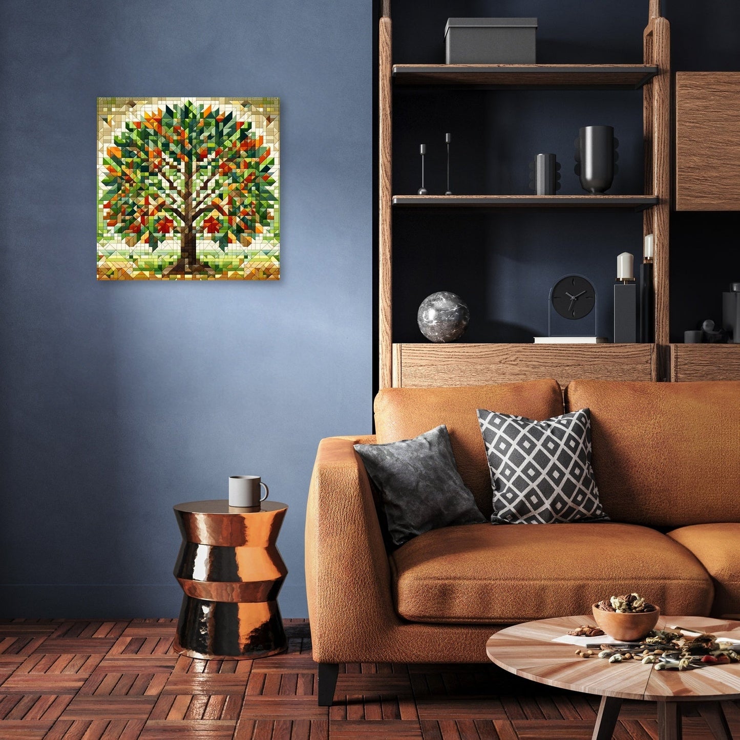 Modern Mosaic Arboreal Canvas