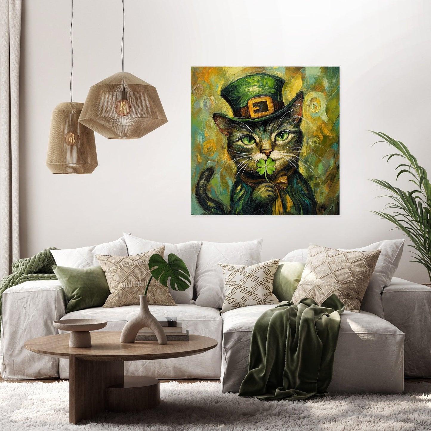 Leprechaun Cat Canvas