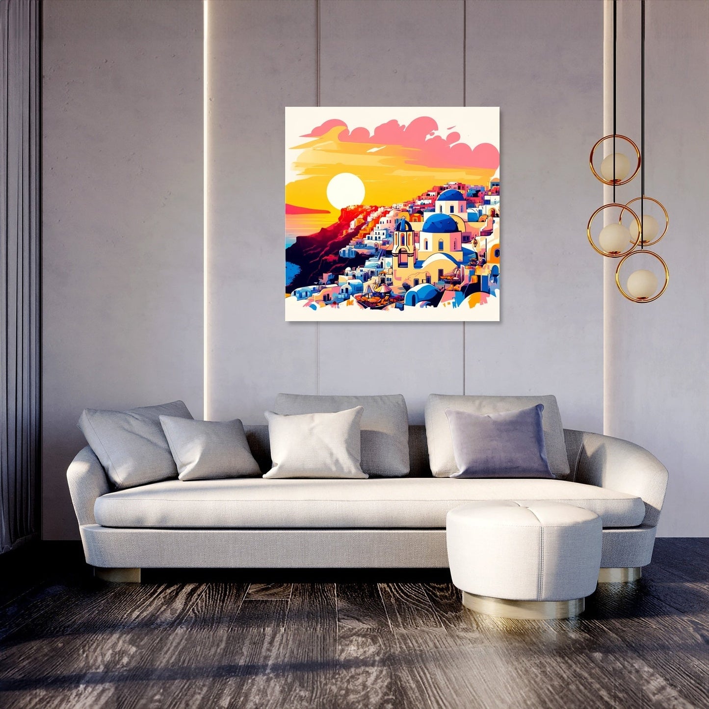 Santorini Sunset Splendor Canvas