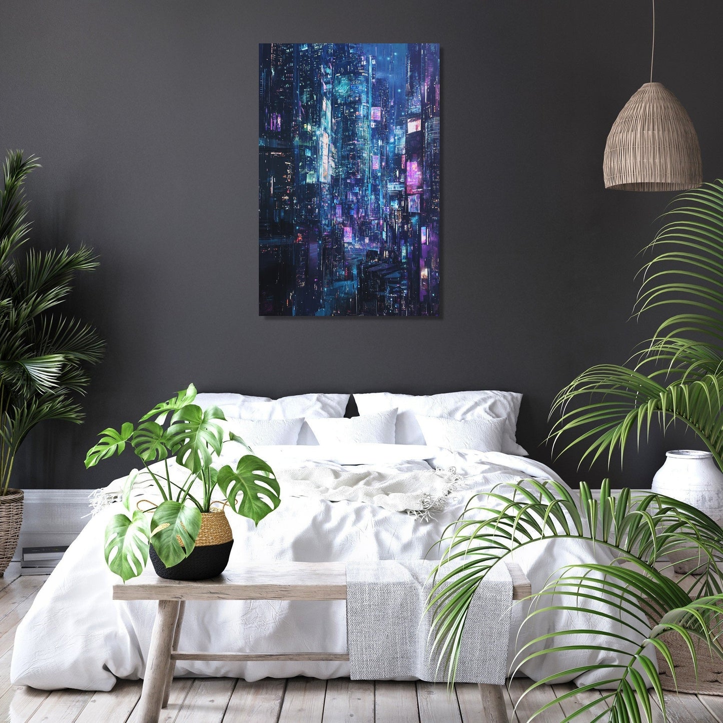 Neon Reflections Canvas