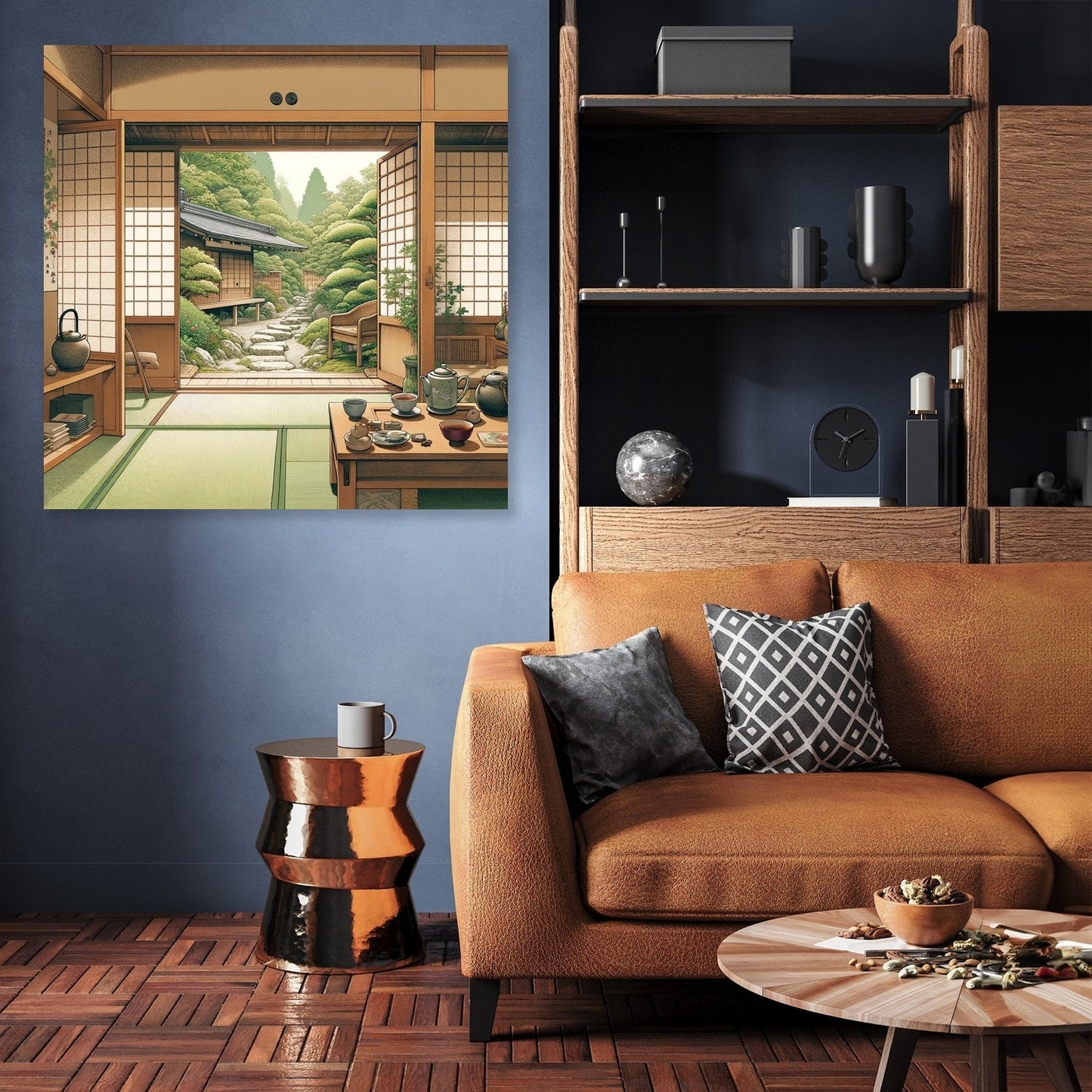 Serene Tea House Canvas